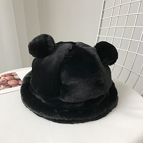 XYIYI Pom Pom Nero Cappello da Pescatore in