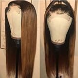 Color 1B/27 Ombre Lace Front Wigs Human Hair Pre Plucked With Baby Hair Straight Brazilian Lace Front Human Hair Wigs For Women. (18inch)