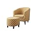 HomeRoots Yellow,Black Foam,Solid Wood,Cotton, Linen Accent Chair - 2PCS Set/Burnt Yellow Circular