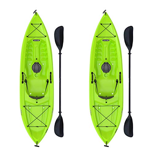 Tioga Sit-On-Top Kayak with Paddle (2 Pack), Lime, 120″ - Image 3
