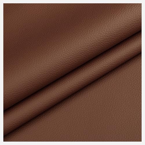 Tissu Simili Cuir Piqués Chocolat de 1.6X4m pour Ameublement