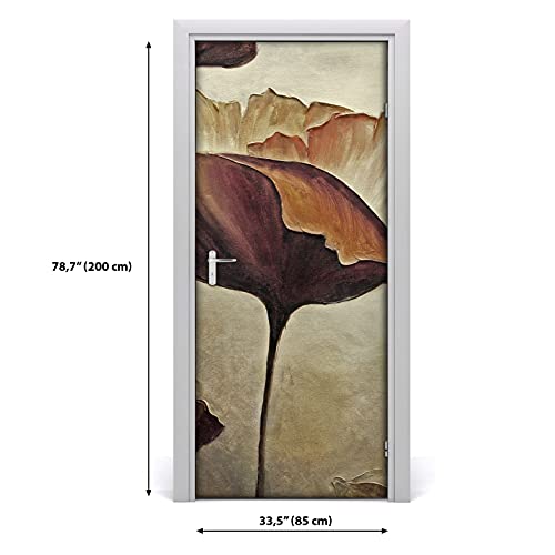 Fotomural autoadhesivo impermeable de amapolas lavable para puertas 3