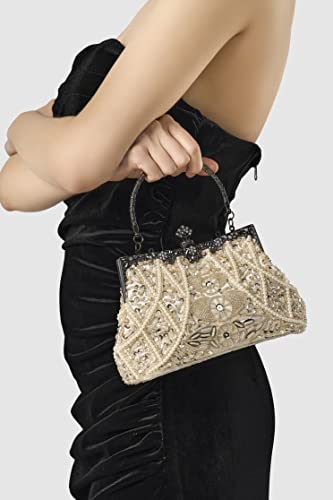Babeyond Evening Clutch Purses For Women - 1920S Accessories For Women Gatsby Evening Bag Vintage Beaded Sequin Pearl Clutch #TOP5