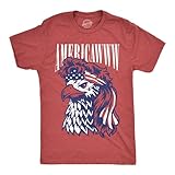 Funny Fourth of July Shirt for Men – Americawww Bald Eagle Graphic – Soft Poly Cotton Patriotic Tee – Independence Day Outfit for USA Humor and BBQ Fans - Red M