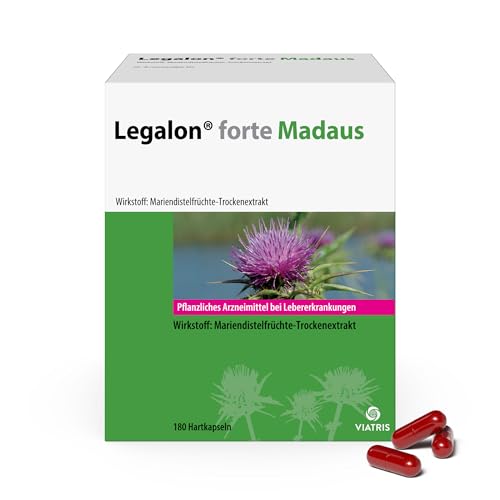 Legalon forte Madaus 180 Hartkapseln - Mariendiestel Kapseln hilft die Leber zu entgiften pflanzliches Arzneimittel unterstützt die natürliche Leberfunktion - mit 140mg Silymarin