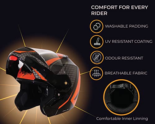 Vega Crux Dx Checks Black Orange Helmet-L