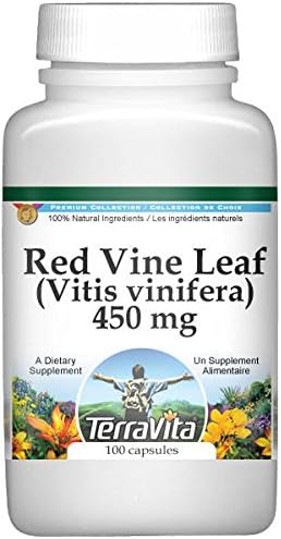 Red Vine Leaf (Vitis vinifera) - 450 mg (100 Capsules, ZIN: 511411)