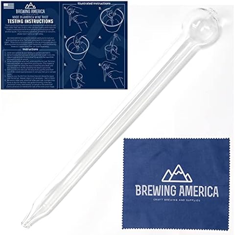 Brewing America Glass Wine Thief for Brewing Wine - Hand Blown Borosilicate 3.3 Long and Narrow for Testing Wine, Beer- Made in the USA Cover