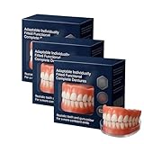 Dentaduras Funcionales, Dentadura Completa Funcional Adaptable, Juego Avanzado De Dentadura Completa De Silicona Personalizada, Para Hombres Y Mujeres (3pcs)
