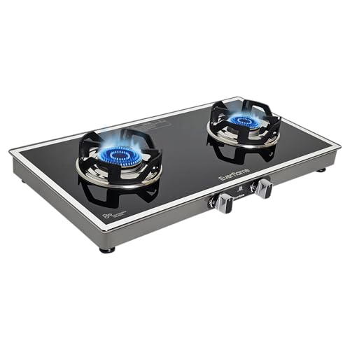 Image of Everflame Ascent 2 Burner Gas Stove | Manual Ignition | LPG Gas Stove | 6mm Glass | ISI Certified | 5 Years Warranty on (Glass & Burners) + 2 Years Comprehensive Warranty + Doorstep Product Service