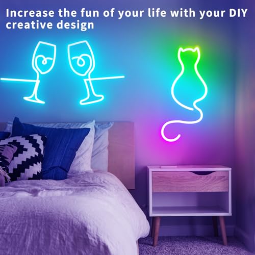 Led Rope Lights 32.8Ft Music Sync IP65 Waterproof Flexible Led Rope Lights 40Key Remote/APP Control, Outdoor RGB Neon Lights, Led Neon Strip Lights for Bedroom Indoor