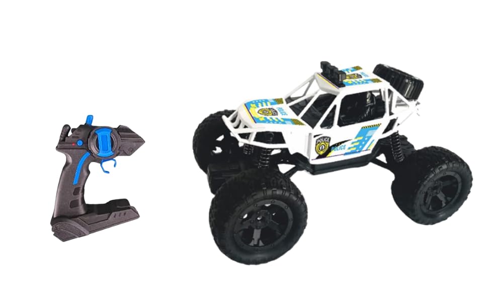 KRIREEN Police Remote Control Rock Crawler 2 WD High Speed Rechargeable Off-Road Monster Truck 2.4GHz Big Wheel RC Cars High Speed Motor Car for Kids, Pack of 1 Set, (Multi-Colored) (B0CMHVJWZ7) Amazon Price History, Amazon Price Tracker