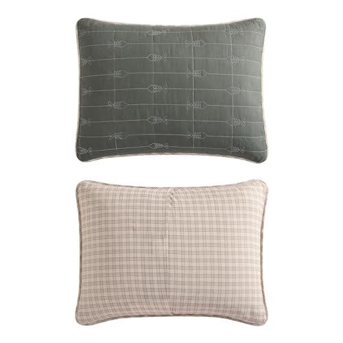 Image of Eddie Bauer - King Quilt Set, Reversible Cotton Bedding with Matching Shams, Lightweight Home Decor for All Seasons (Troutdale Green, King)
