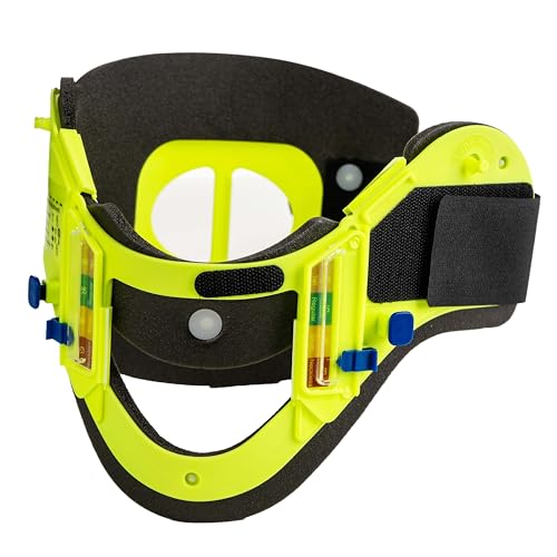 Lightning X Adult Adjustable Cervical Collar Extrication Neck Brace 16 Size Settings Hi-Vis Fluorescent Yellow EMS C Collar for First Responders EMT Paramedic