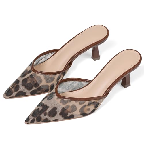 VOMIRA Black Kitten Heels for Women Closed Pointed Toe Stiletto Heels Black Mules for Women Slip On Slingback Heels Dress Party Wedding Heeled Sandals Women's Black Pumps Shoes2