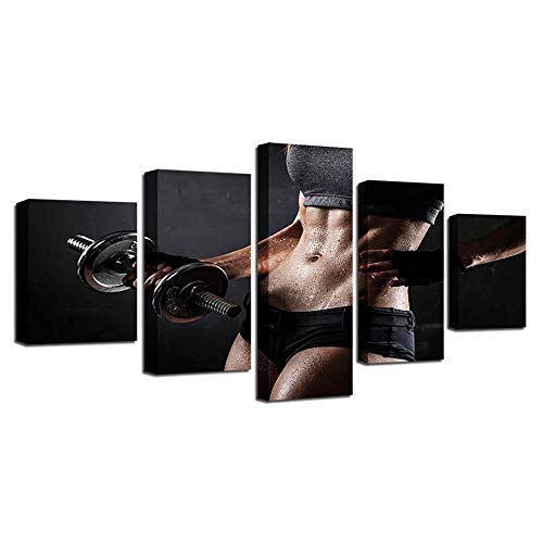 Impression sur toile moderne 5 pièces motif muscles abdominaux photo imprimée sans cadre