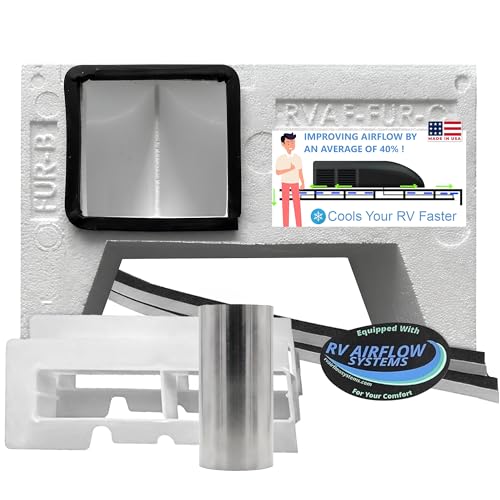 RV Airflow Systems Kit – Furrion HE Compatible Air Conditioning Unit Vent Accessory Replacement w/AC Diverter, Duct Adapter and More – Durable, Fast Cooling Expanded Polystyrene RV AC Unit Accessory