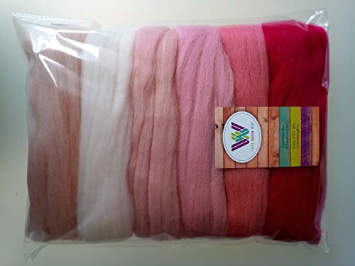 Merino Wool Tops for Felting (Pink)