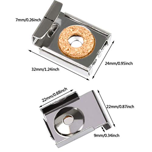 Timesetl Spiegelklemmen, spiegelbevestigingsset, roestvrij staal, 32 x 24 mm, spiegelbevestigingsclips, voor het… - Afbeelding 3