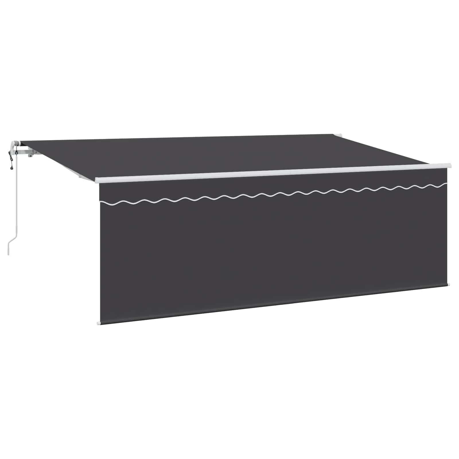 Tenda da sole retrattile antracite, 400 x 200 cm, in poliestere e alluminio, estensibile elettricamente con telecomando, resistente alle intemperie, impermeabile