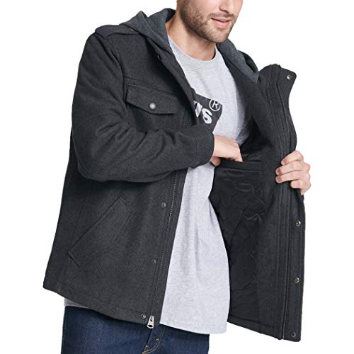 Image of Levi's Men's Wool Blend Hooded Military Jacket
