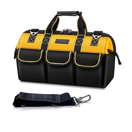 Tools Storage Bag, 17-Inch Heavy Duty Tool Bag, Large Tools Storage Bag, Organiser for Tools with Shoulder Strap, Large capacity, waterproof, Wear-resistant for Eletricians, DIY, Tool Storage Etc