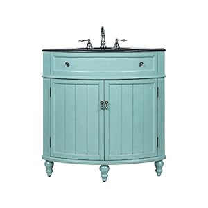 Benton collection 24 triadsville blue slim corner bathroom sink vanity gd 47555  urban country home decor