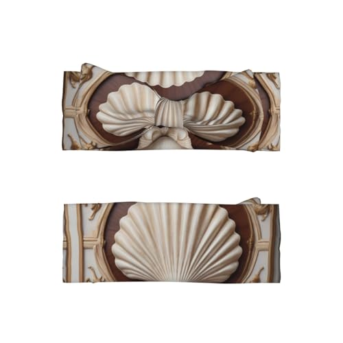 0-6 Months Baby Bow Hairband for Newborn, Infant, Toddler, Elastic Bow Headband, Neoclassical Shell Decorative Headband2