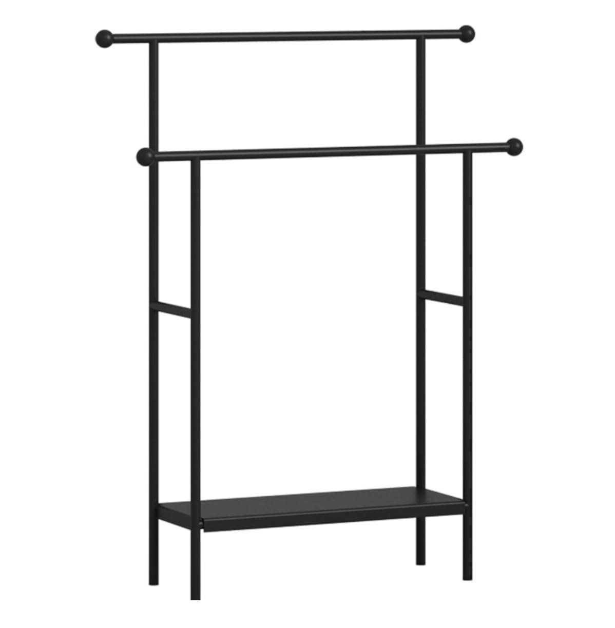 Dkrahrjj Siyah Free-Standing Towel Rack, Towel Holder, 2 Tier Floor Towel Stand With Storashelf For Bathroom Laundry Room/Siyah/65 * 22 * 90Cm