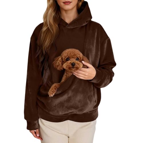 Pull décontracté manches longues doublé polaire douce sweat à capuche poche