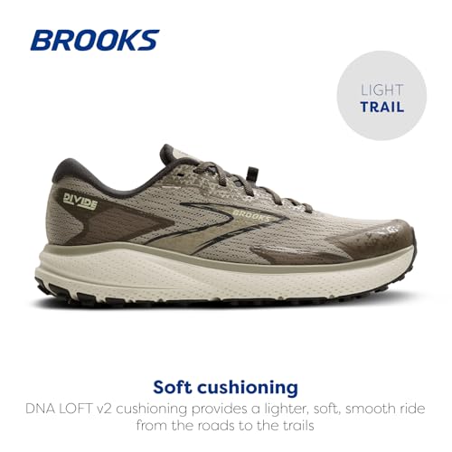 Brooks Men’s Divide 5 Trail Running Shoe - London-Fog/Falcon/Ebony - 7 Medium