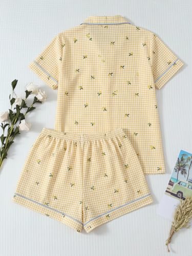 Image of Floerns Women's Floral Print Sleepwear Two Piece Beach Pajama Set
