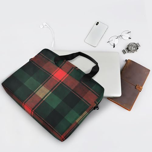 Maletín para portátil 13-15.6" rojo con verde tartán ALAZA miniatura 7