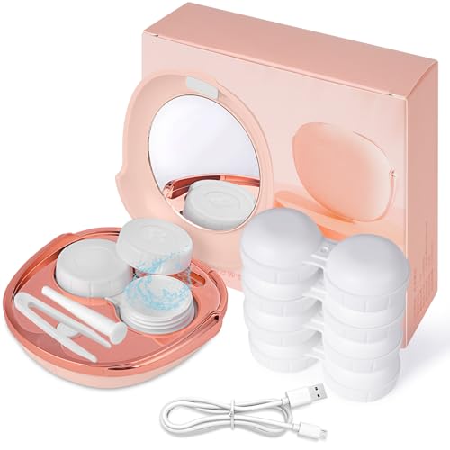 Image of MV5 Contact Lens Cleaner Machine, Portable Ultrasonic Cleaner with USB Charger, Fits Disposable Soft, Colored, RGP & OK Lenses (Pink)