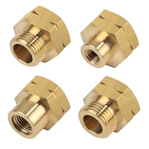 CPROSP Gasflessen, 4 stuks, voor Europese gasflessen D1, D2, D3, D4, messing, geschikt voor gasfornuizen, campingkachels, vakantie in het buitenland of camper