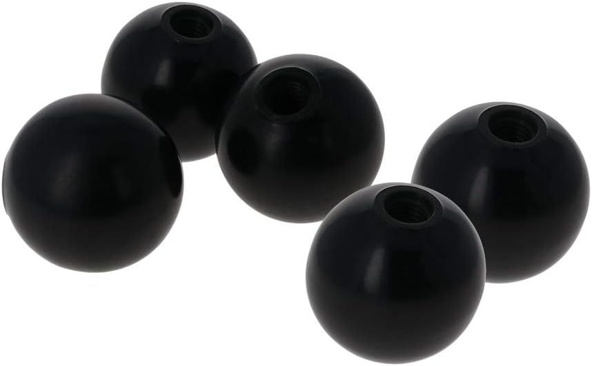 Othmro 5Pcs Threaded Ball Knobs, 1.97Inch Dia 0.47Inch Thread M12 Female Thread Black Bakelite Handle Thermoset Ball Knob for Lawn Mowers Exercise Equipment Machinery Valves Spigots (AM12x50)