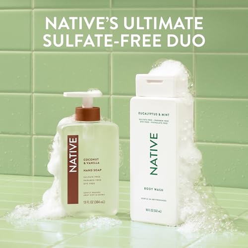 Native Body Wash Contains Naturally Derived Ingredients | For Women & Men, Sulfate, Paraben, & Dye Free Leaving Skin Soft and Hydrated | Eucalyptus & Mint 18 oz - 3