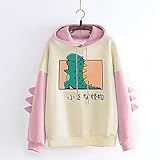 VESNIBA Damen Kawaii Hoodie Kapuzenpullover Herbst Winter Warm Frosch Pulli Outwear Sweatshirt Mädchen Pullover Bluse Tops Hoodie Japanischen