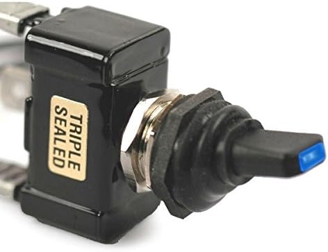 Blue Led Tip Off/On 30 Amp Sand Sealed Toggle Switch With Tab Terminals