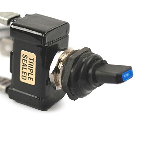 Blue Led Tip Off/On 30 Amp Sand Sealed Toggle Switch With Tab Terminals