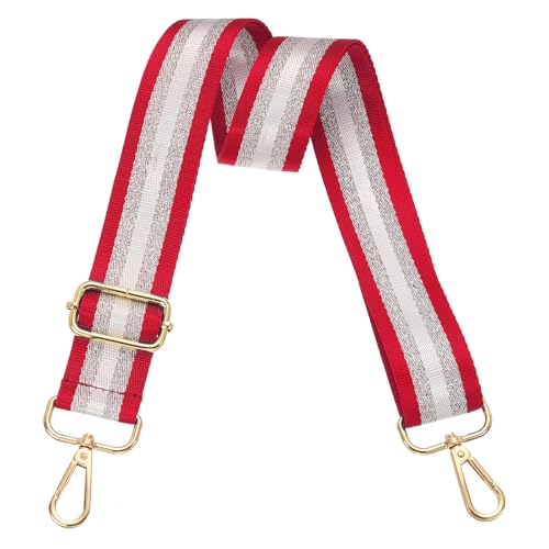 Image of PATIKIL Purse Strap, Wide Shoulder Strap Adjustable Crossbody Bag Straps Universal Replacement Shoulder Bag Belt for Women's Handbags Canvas Guitar Bag Backpack, Red