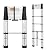 DEZEX 10.5 FT Aluminum Telescoping Ladders - One-Button Retraction Collapsible Extension Ladder for Home,RV,Attic & Loft, Lasts 330 LBS with Non-Slip Cushions