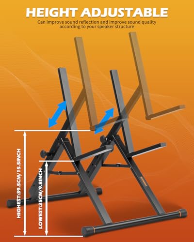 Image of STRICH Amp Guitar Stand, High Profile Guitar Combo Speaker Stand, Tilt Back Folding Amplifier Stand, Fully Collapsible, Black, SAT-03