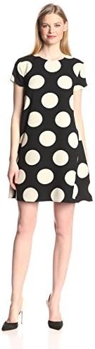 Donna Morgan Women's Short-Sleeve Polka Dot Trapeze Dress