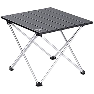 Sportneer Campingtisch, Klapptisch Camping, Aluminium Camping Tisch Leichte mit Tasche, Leicht zu tragen, klappbar Tisch Präfekt für Picknick Kochen Garten Wandern Reisen, Schwarz, M