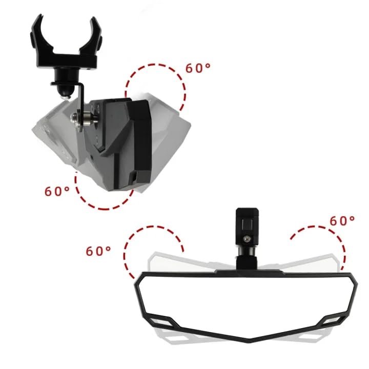 Rétroviseur Intérieur UTV Grand Angle Miroir pour Polaris General 1000 Deluxe 2017-2020, Central Rétroviseur de Vue Arrière Cage de Roll Fixation