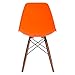 Poly and Bark Vortex Modern Mid-Century Side Chair with Wooden Walnut Legs for Kitchen, Living Room and Dining Room, Orange