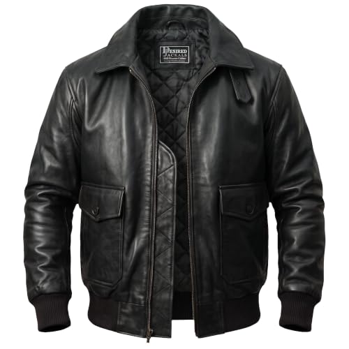 Image of Mens G-1 Fur Collar US Navy Flight Distressed Brown Aviator Genuine Leather Jacket
