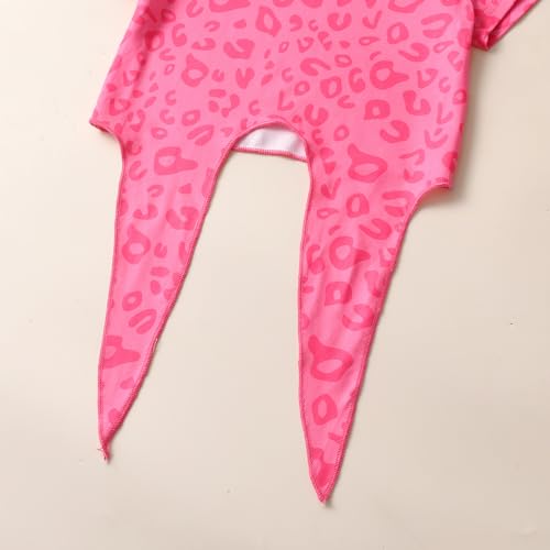 Image of Toddler Baby Girl Outfits Short Sleeve T-shirt + Flared Pants 2 Pieces Summer Kids Casual Leopard Print Set 1-7 Years