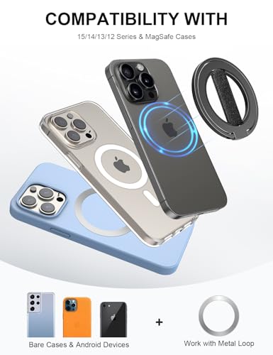 EWA MagOne Ultra Suporte de telefone com alça elástica substituível para dedos, suporte de anel magn